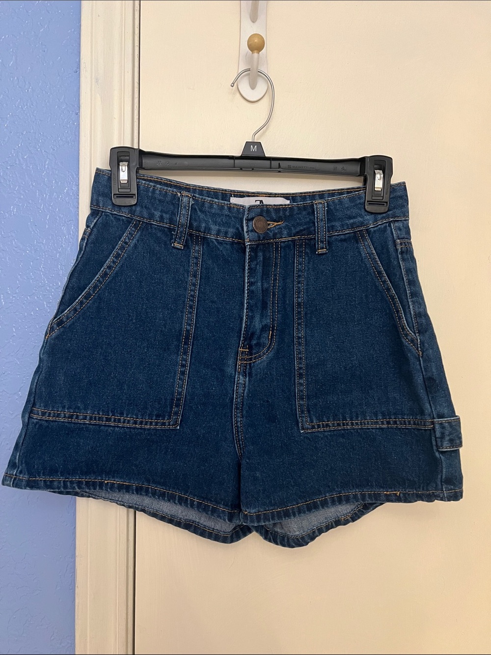 Dark Blue Denim High-Waist Women's Shorts